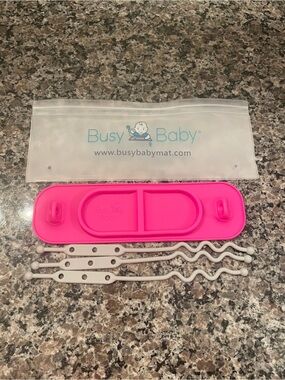 Pink Suction Snack Tray with Straps